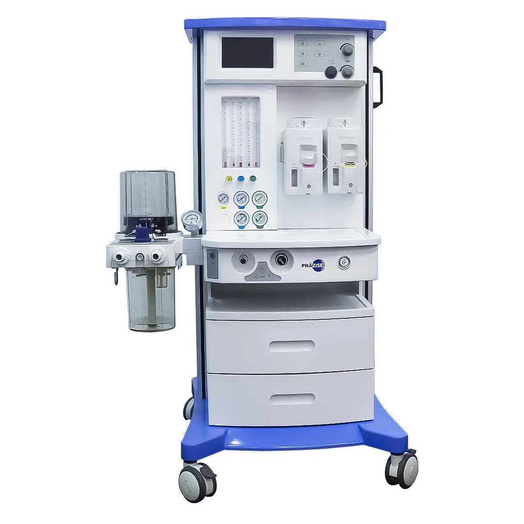 Máquina de anestesia PRZ-AN060 vista frontal, equipo médico de alta tecnología.