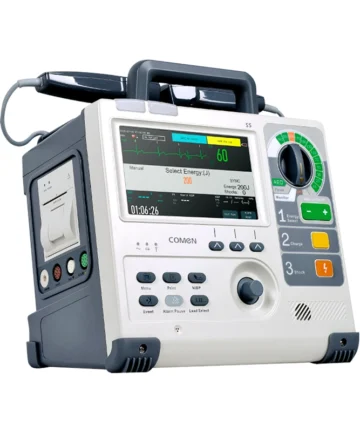 Desfibrilador Monitor S5 compacto y portátil para emergencias médicas hospitalarias y prehospitalarias.