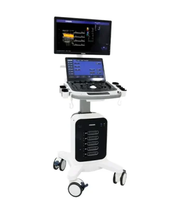 Vista frontal del ultrasonido Chison SonoMax 9 mostrando su diseño compacto y profesional